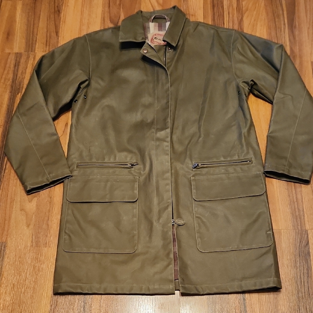The Australian Outback Collection Olive Green Waxed Canvas Coat NWOT Medium